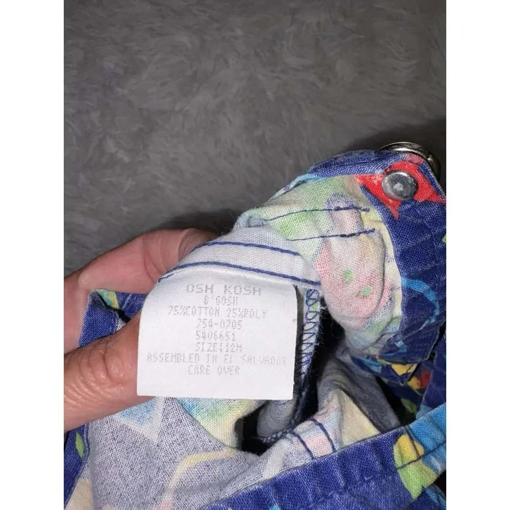 Vintage 90s Baby B’Gosh Vest back 12 month  Shortall Romper. Rare find